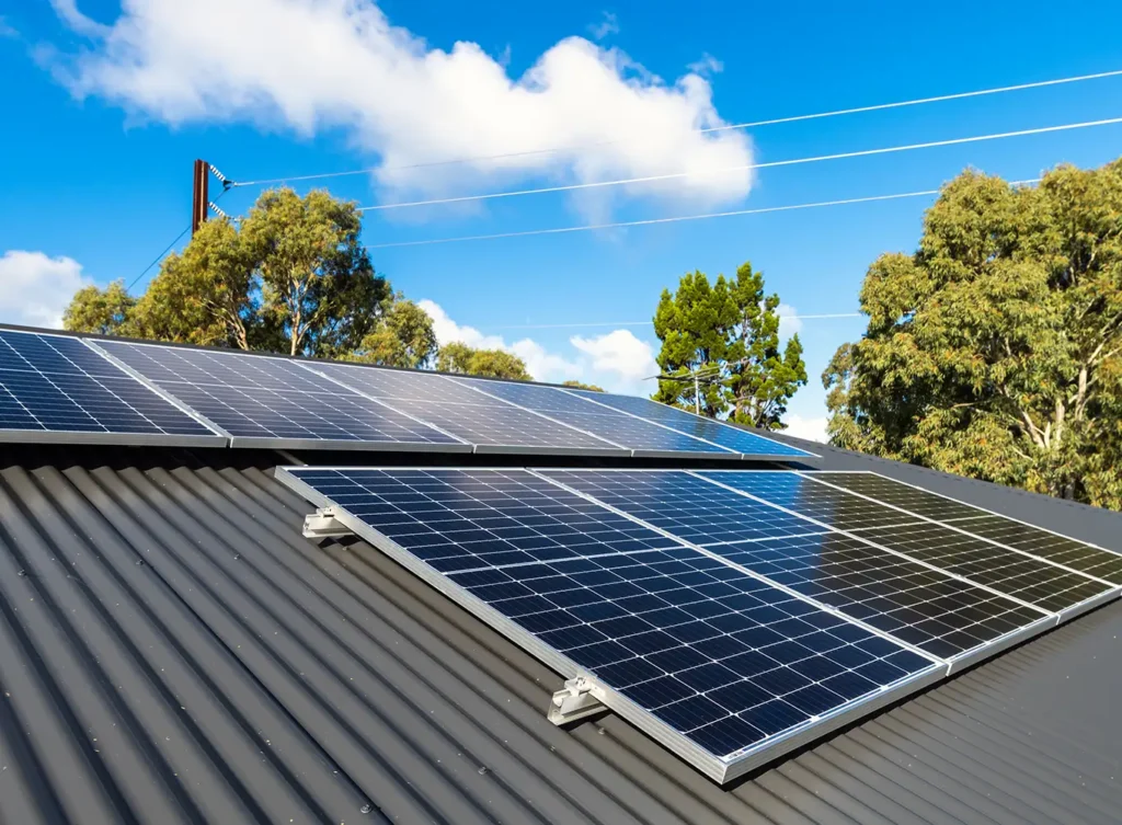 solar panels installed on a metal roof central illinois