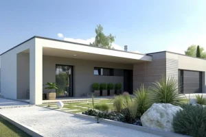 At Your Service Roofing—A small modern home with a flat roof in Shelbyville, IL